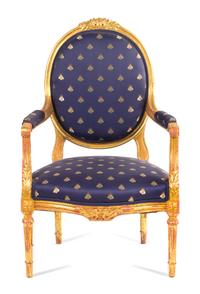 A Louis XVI Style Giltwood Bergere Height 39 inches. — LATE 19TH CENTURY