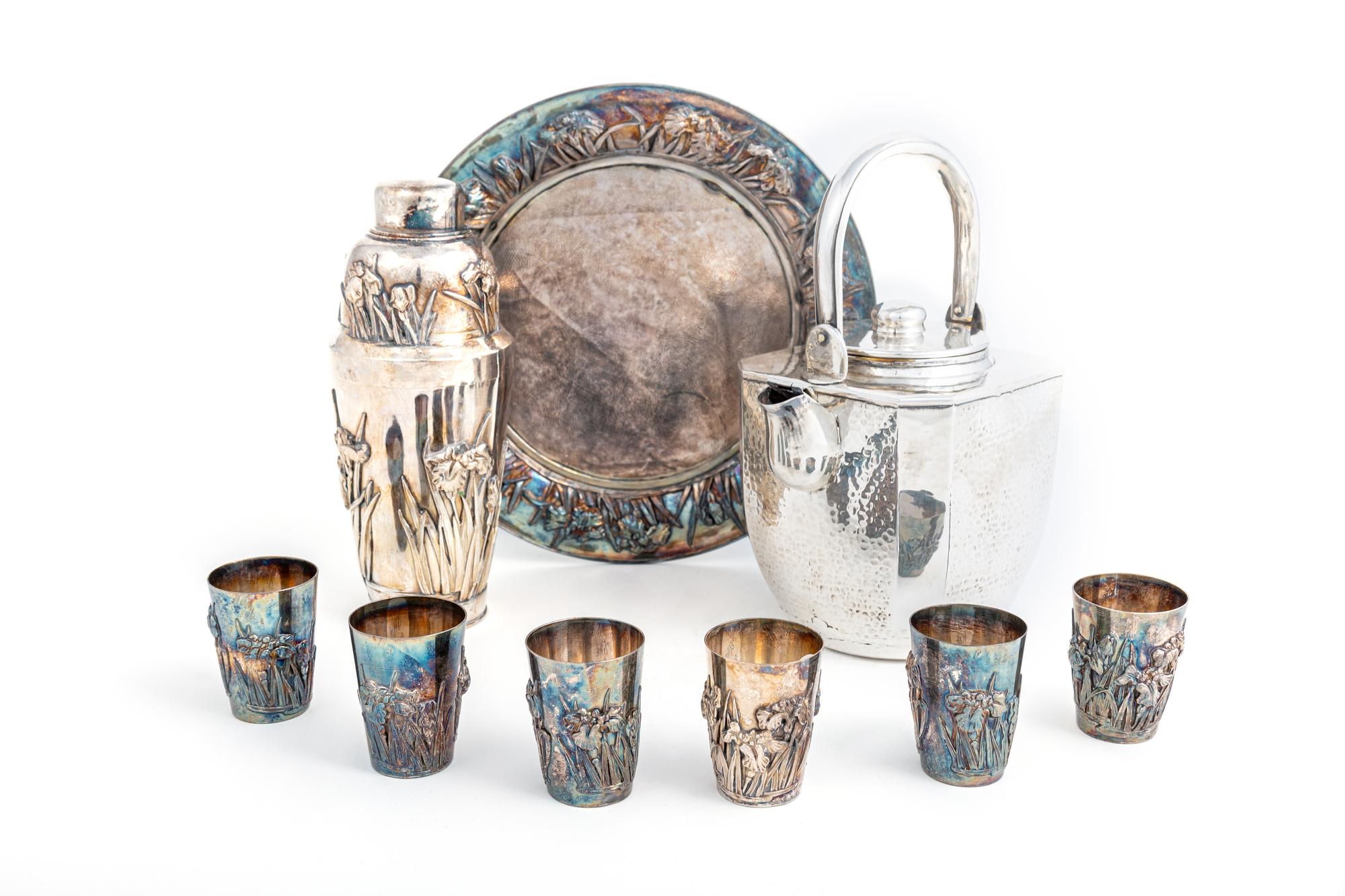A Japanese Sterling Silver Service Set