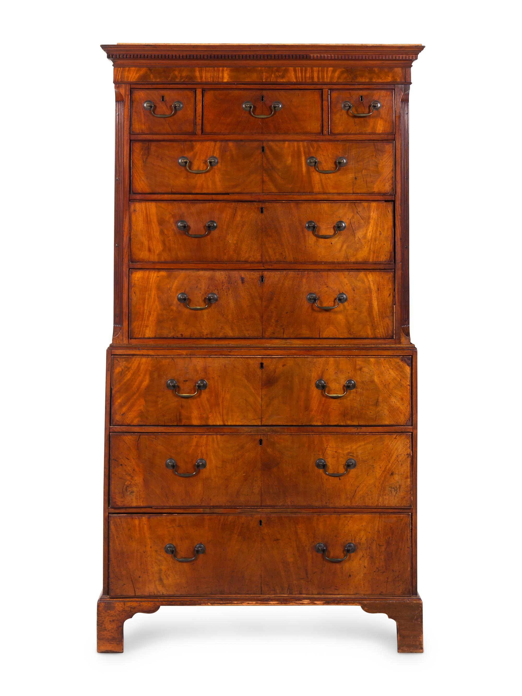 A George III Mahogany Chest on Chest