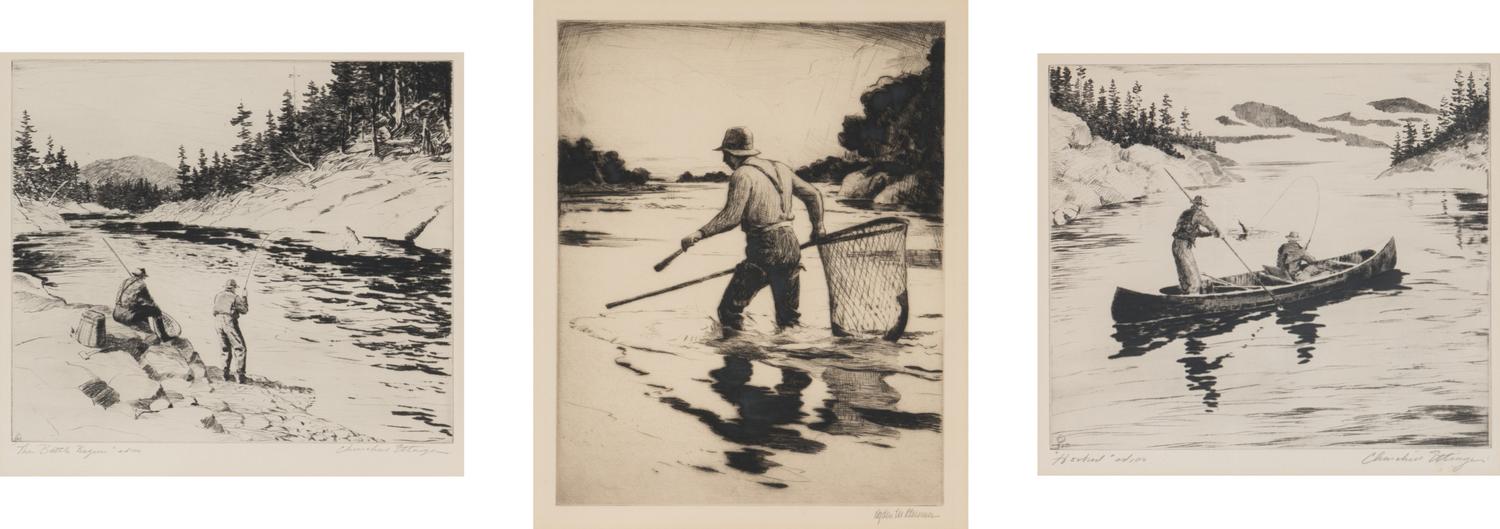 Three Etchings of Fishermen