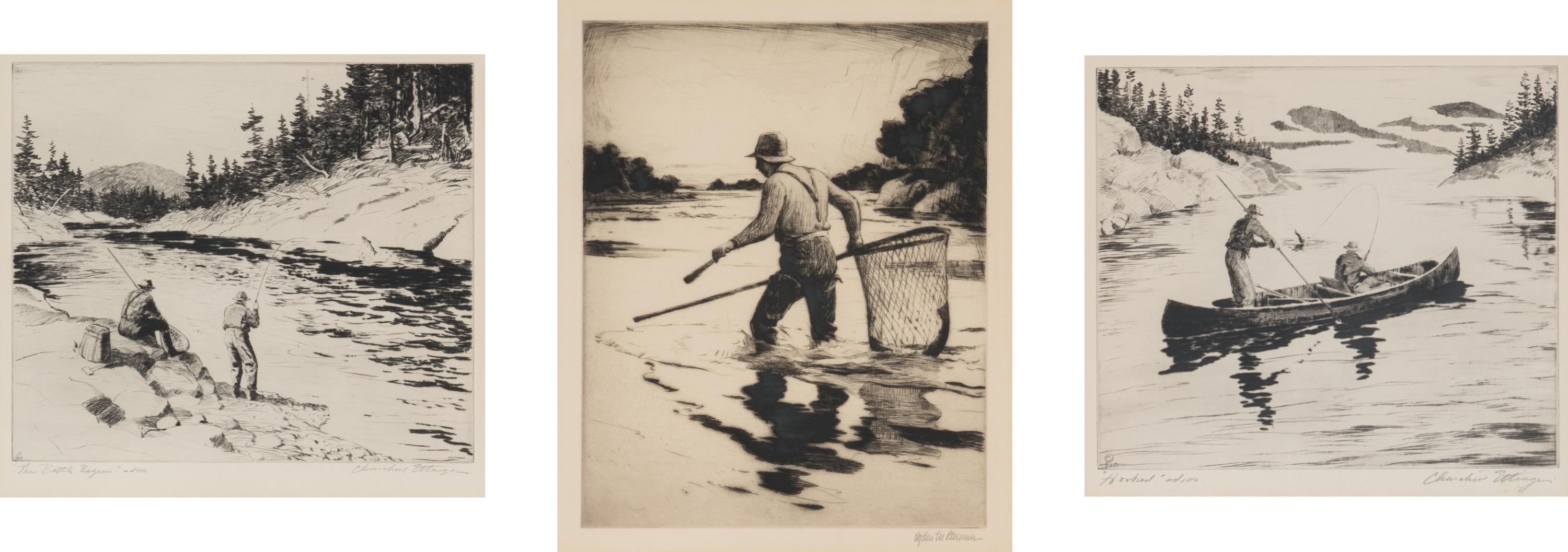 Three Etchings of Fishermen