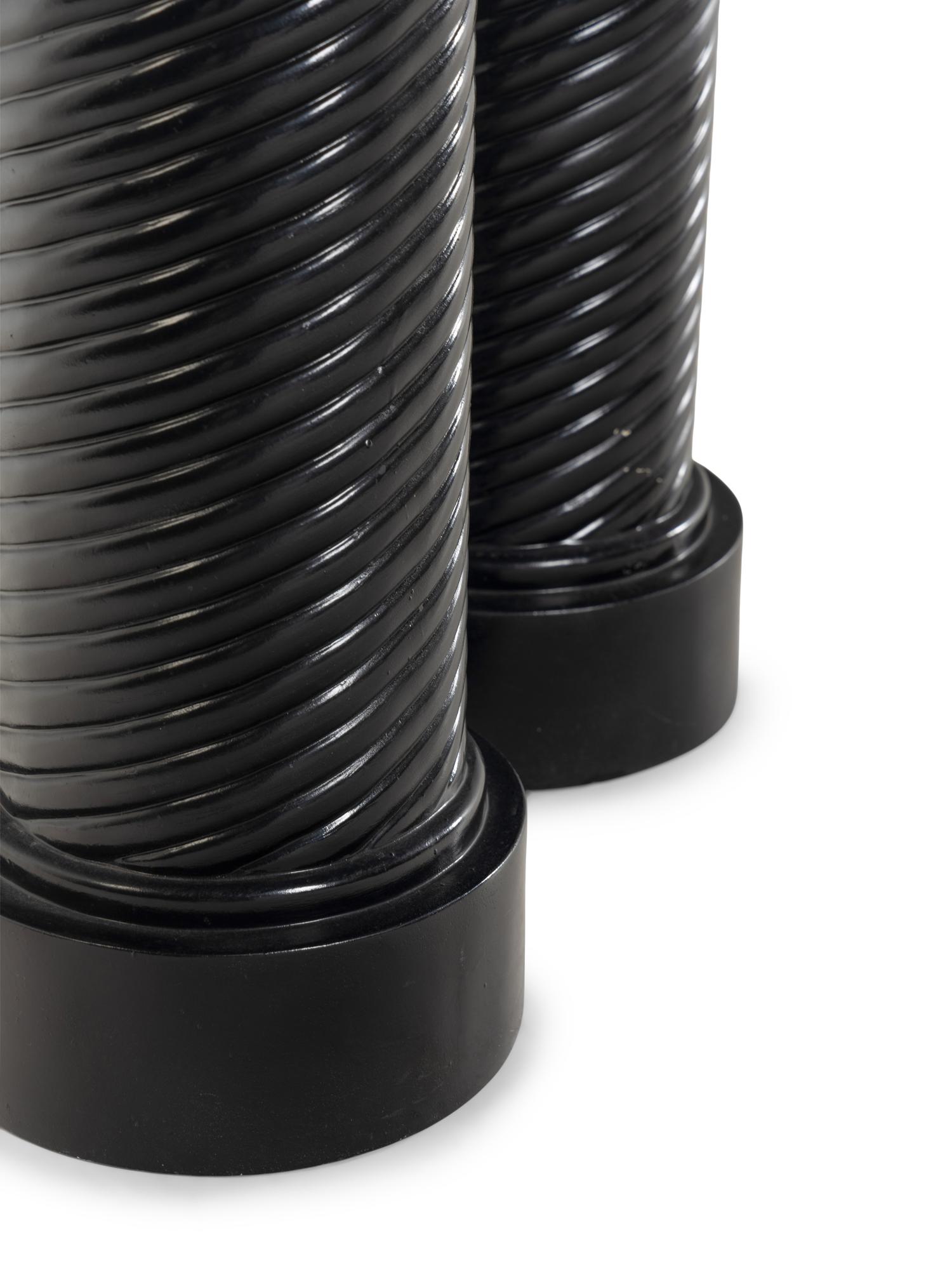 A Pair of Black Painted Composition Pedestals