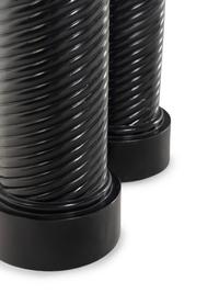 A Pair of Black Painted Composition Pedestals