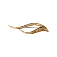 HENRY DUNAY, YELLOW GOLD BROOCH