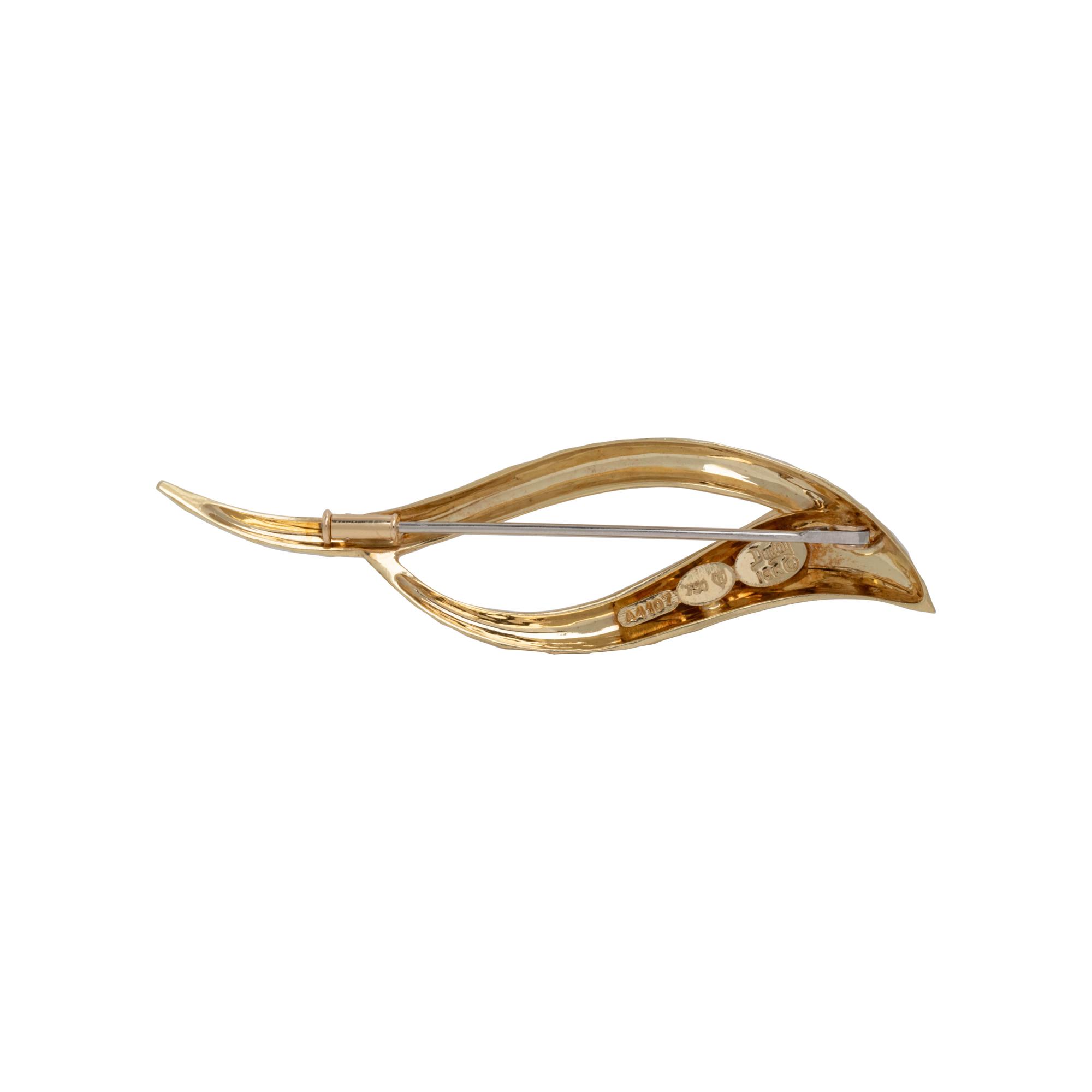 HENRY DUNAY, YELLOW GOLD BROOCH