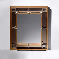 Silvered and giltwood mirror