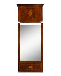 A Federal Marquetry Inset Mahogany Pier Mirror