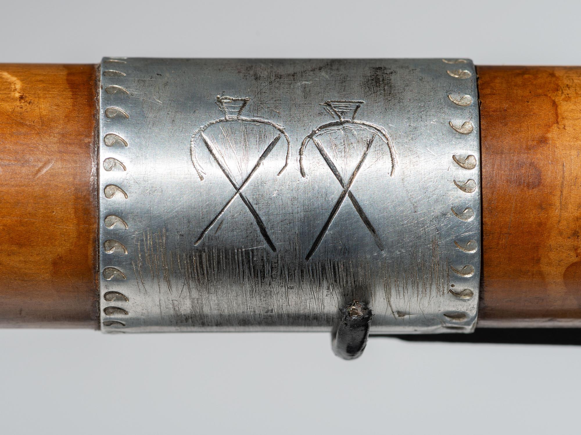 Eastern Plains Pipe Stem, with German Silver Decorations