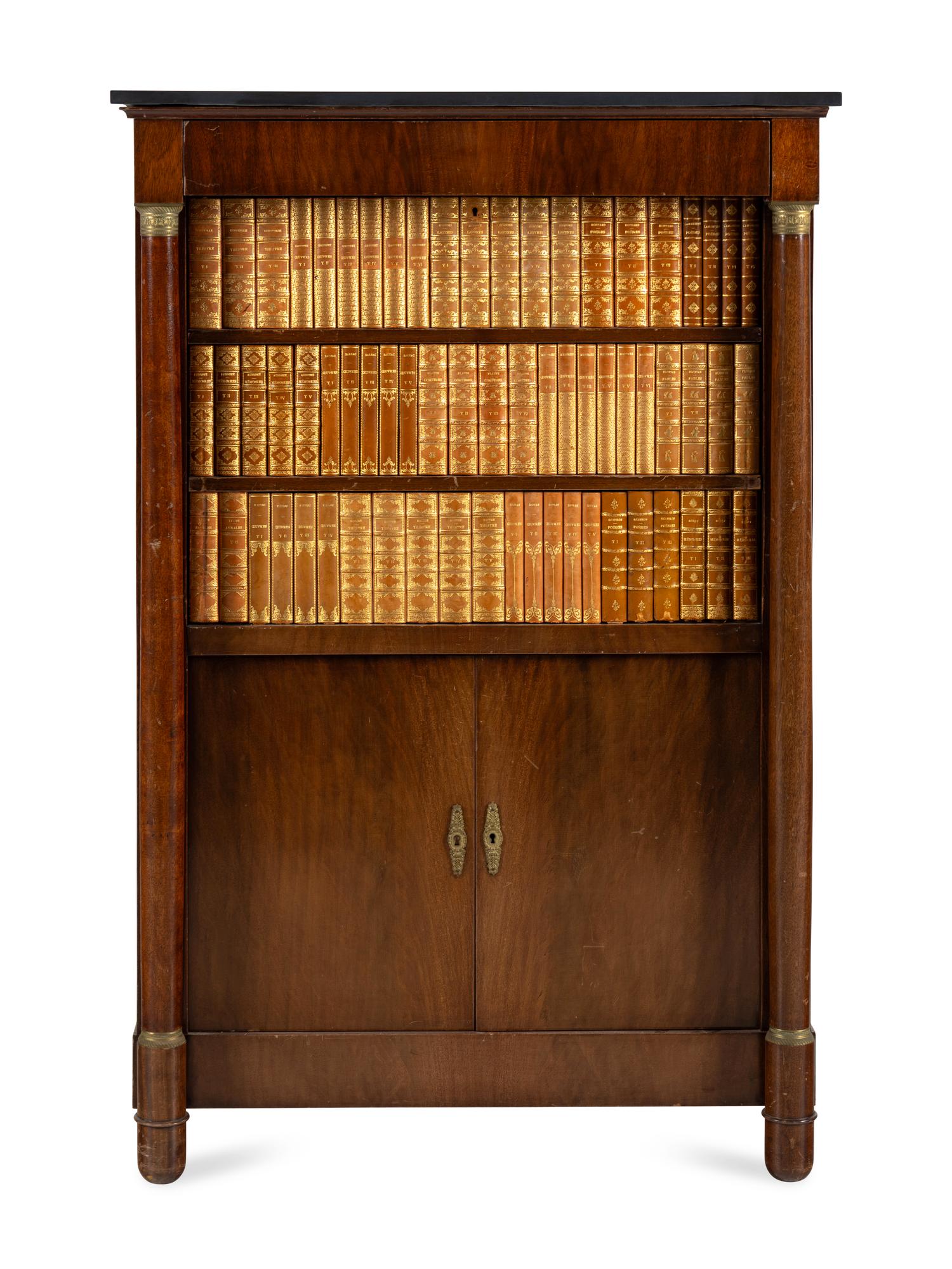 A Charles X Mahogany and Gilt-Metal Mounted Slate-Top Secrétaire à Abattant