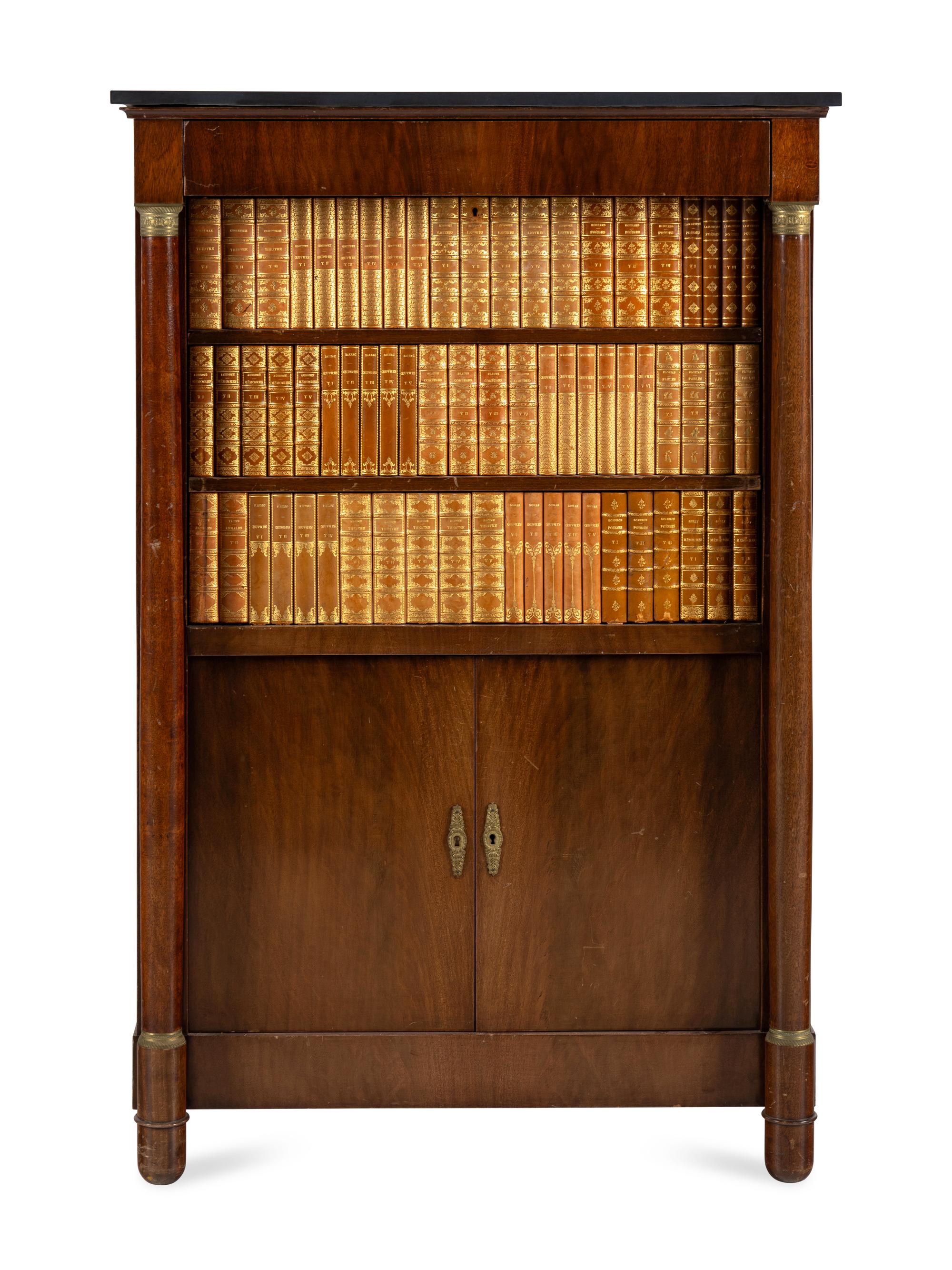 A Charles X Mahogany and Gilt-Metal Mounted Slate-Top Secrétaire à Abattant