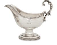 A Pair of American Silver Gravy Boats and a Silver Butter Dish — New York, 19th Century