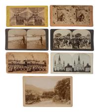 [EARLY PHOTOGRAPHY]. 17 CDVs & stereoviews, incl. early views of Canal Street, New Orleans.