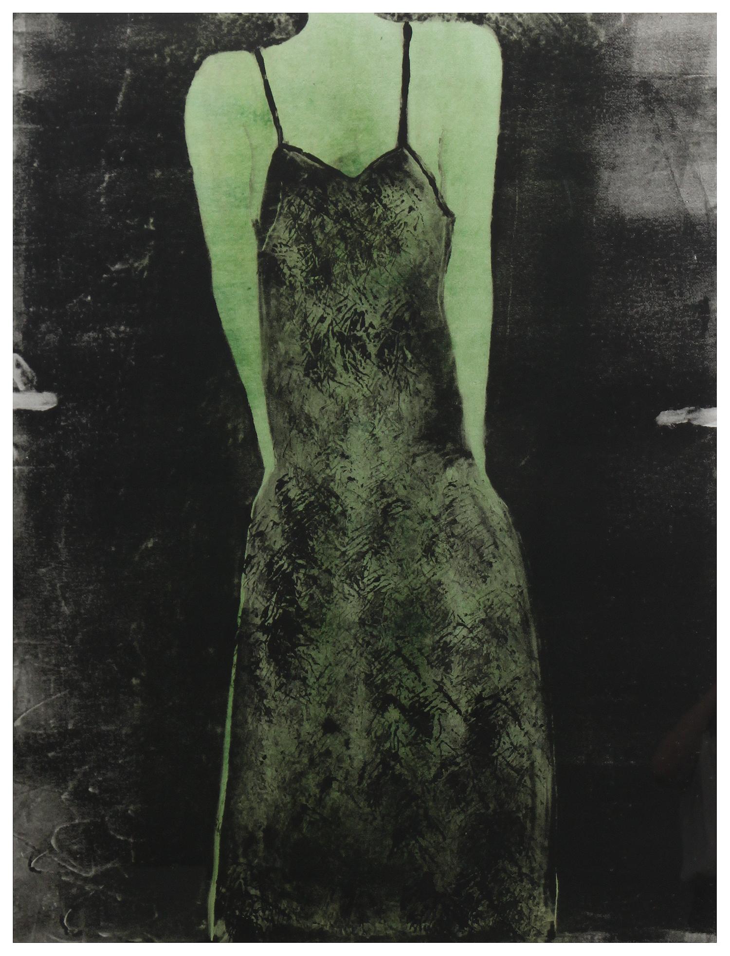 Fritz Scholder, (American, 1937-2005), Green Mystery Woman with Slip