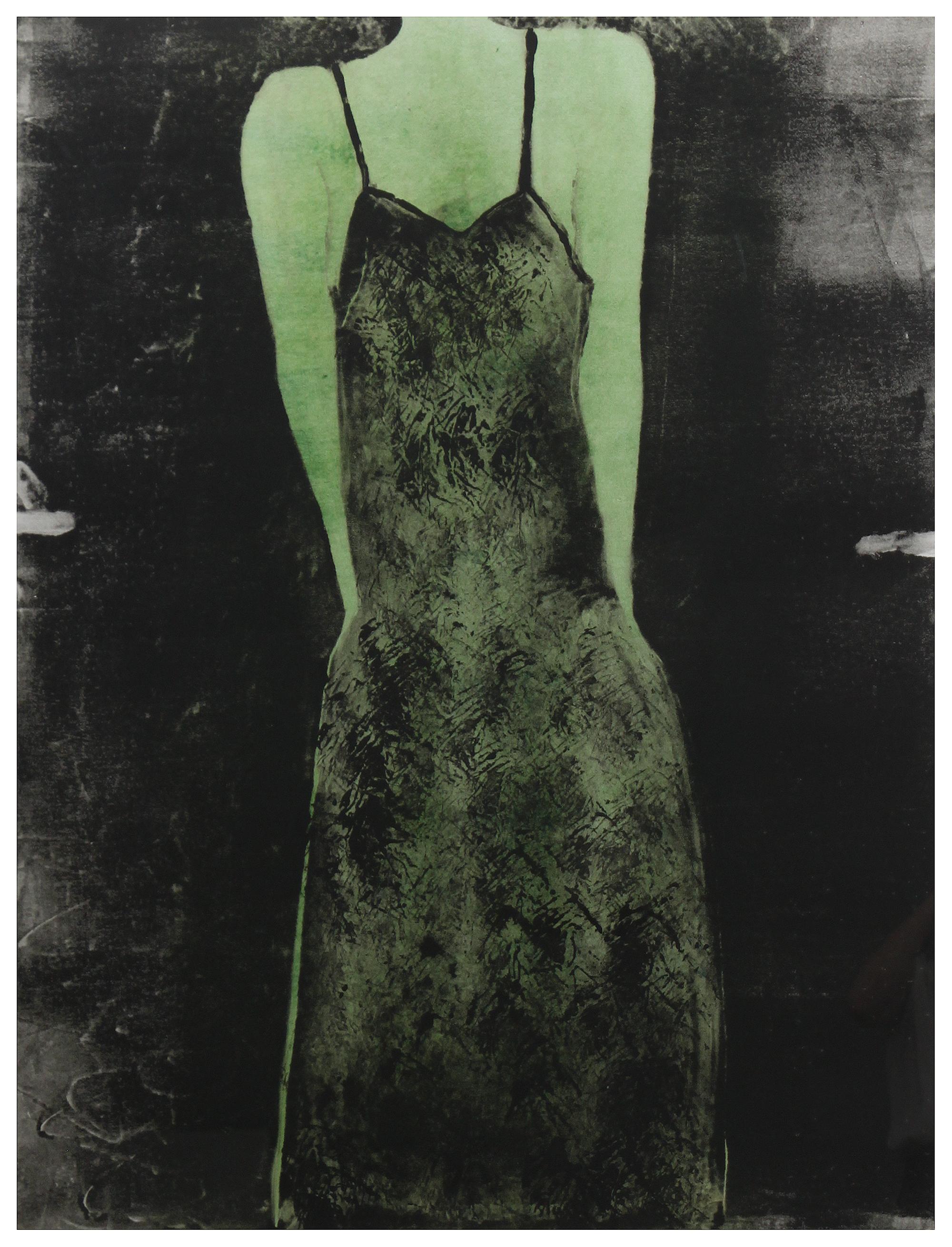 Fritz Scholder, (American, 1937-2005), Green Mystery Woman with Slip