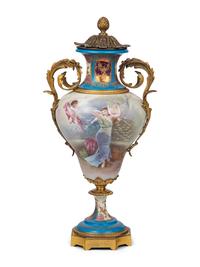 A Gilt Bronze Mounted Sèvres Style Porcelain Urn