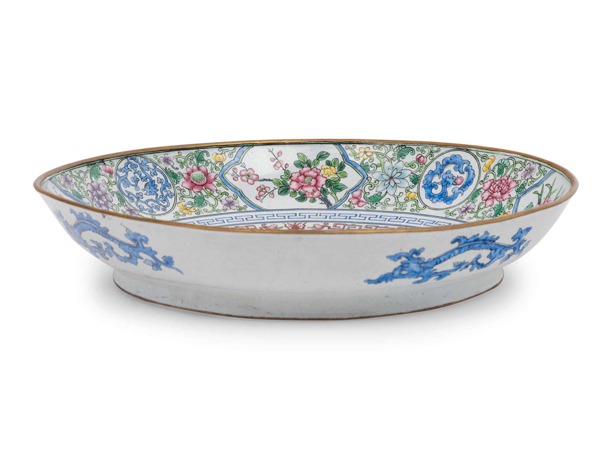A Chinese Canton Enamel on Copper Plate