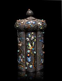 A Chinese Enameled on Silver Filigree Covered Box