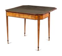 A George III Satinwood and Marquetry Flip-Top Table
