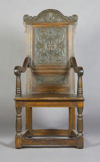 A Renaissance Revival Armchair, Height 47 1/2 inches.
