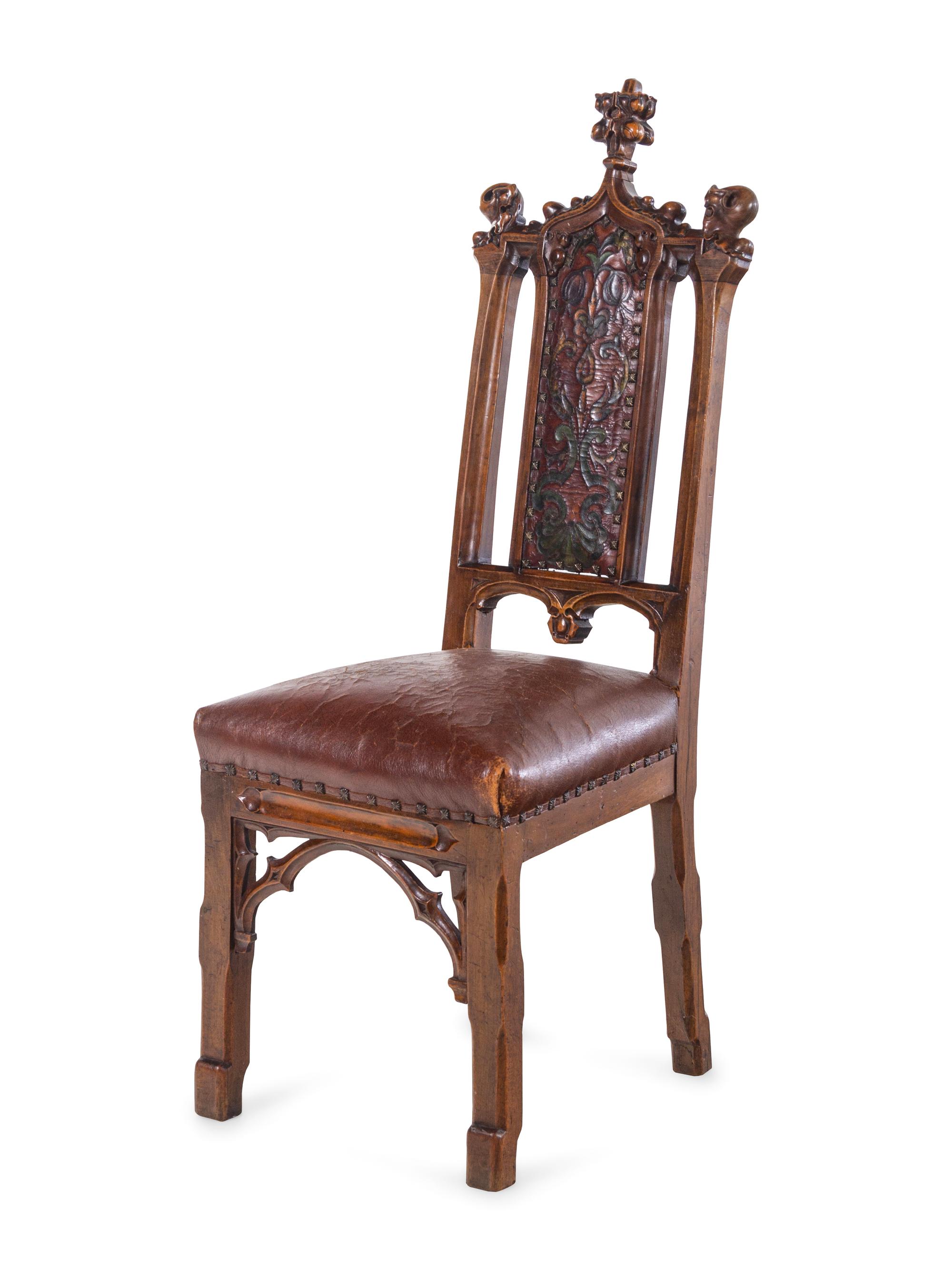 A Gothic Revival Walnut Side Chair
