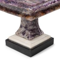A Pair of Carved Amethyst Square Tazze