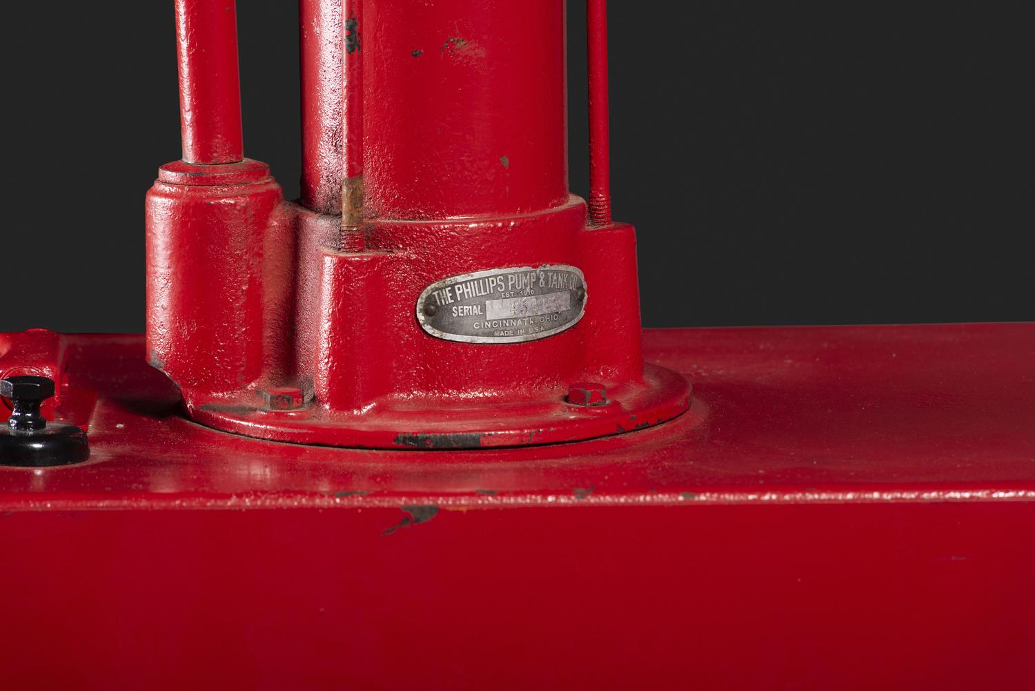 A Sohio Oil Dispenser with Hand Pump
