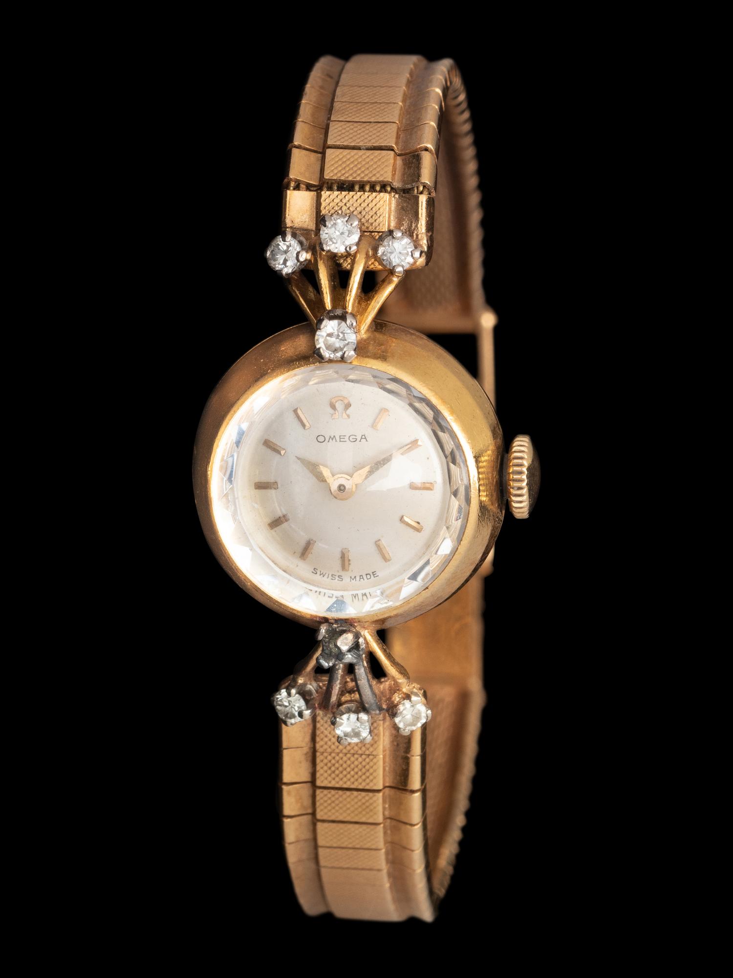 OMEGA, 18K YELLOW GOLD AND DIAMOND WATCH