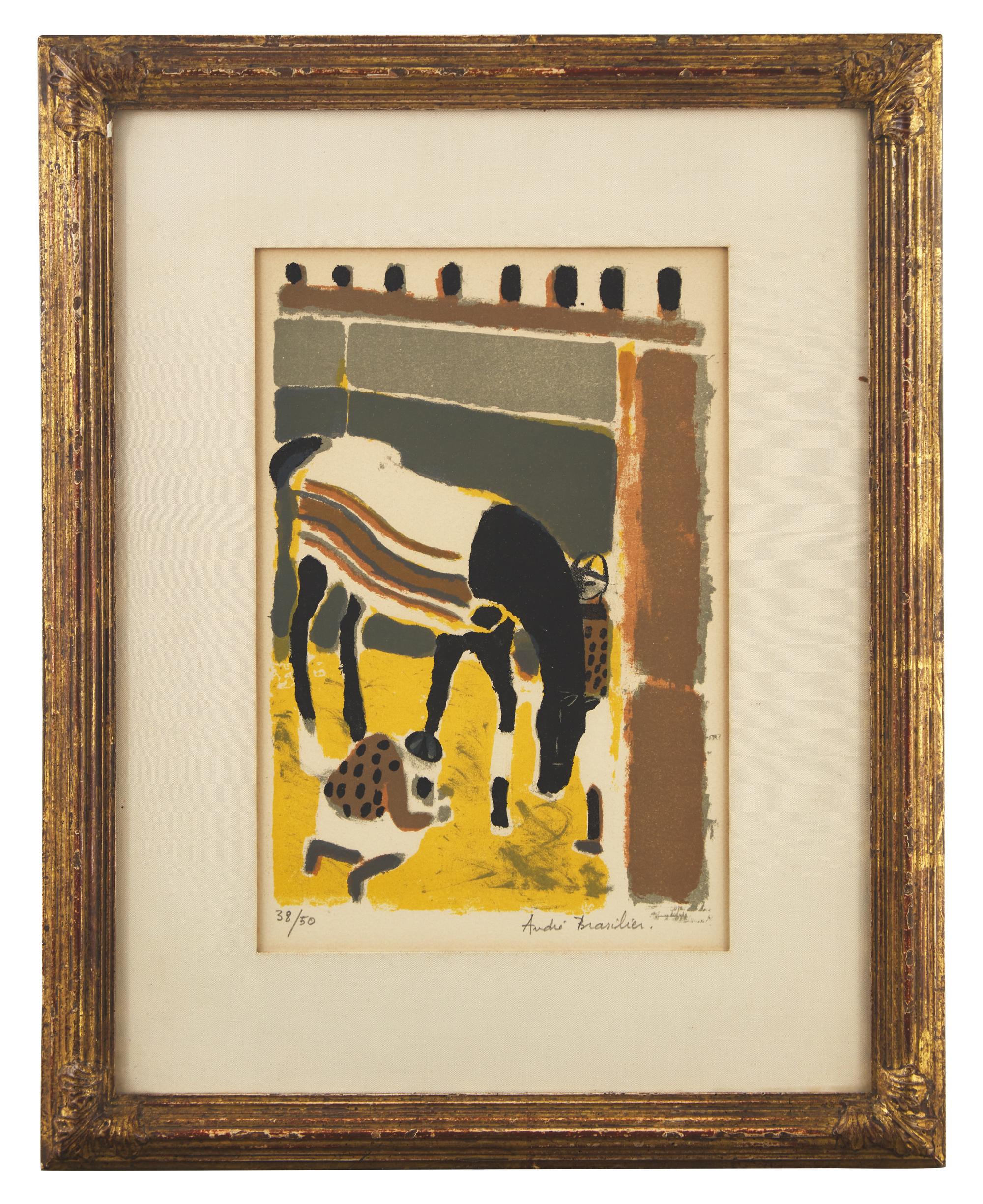 André Brasilier (French, b. 1929) — Le Maréchal Ferrant and Jockeys sur la Neige , 1963 (two works)