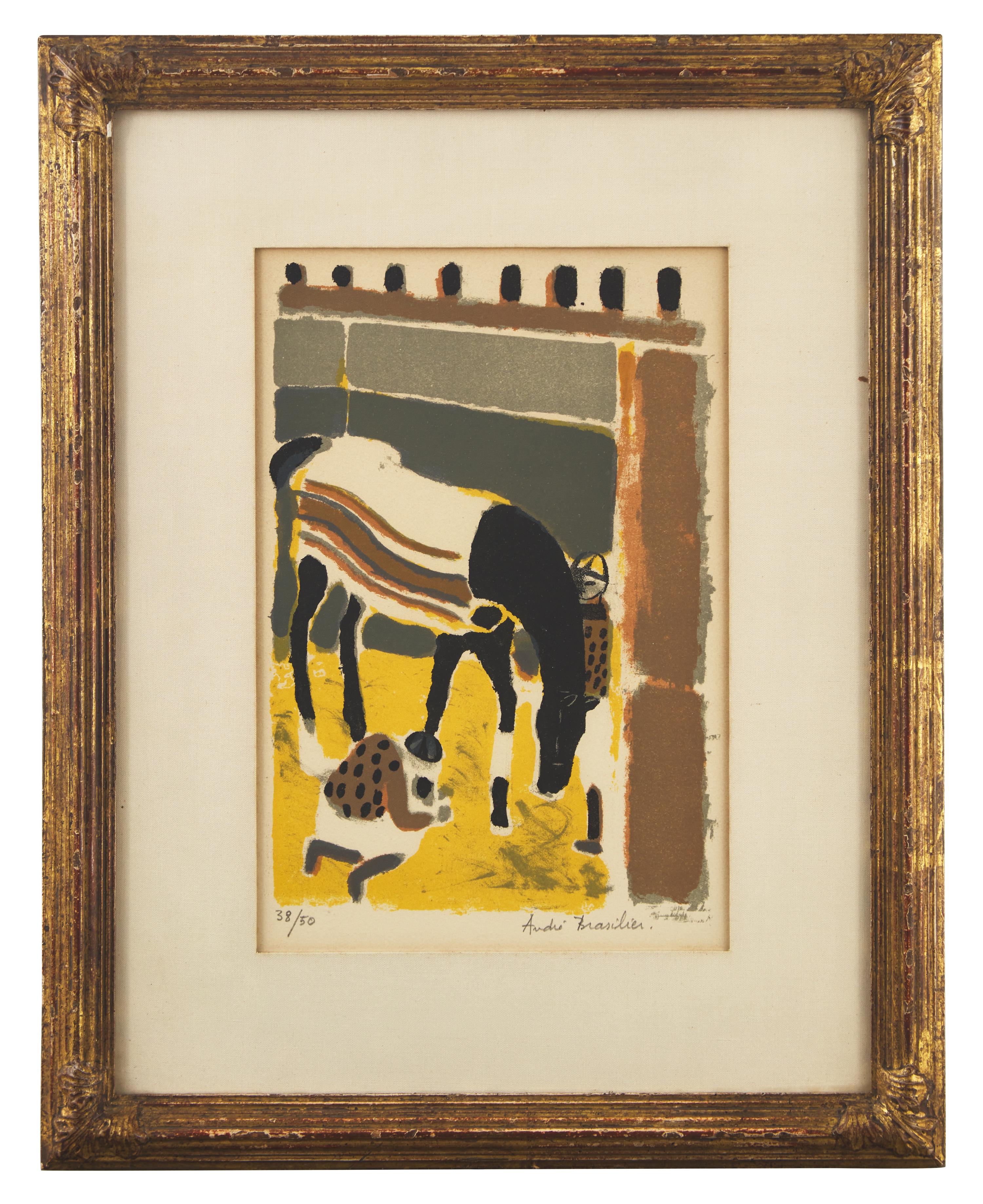 André Brasilier (French, b. 1929) — Le Maréchal Ferrant and Jockeys sur la Neige , 1963 (two works)