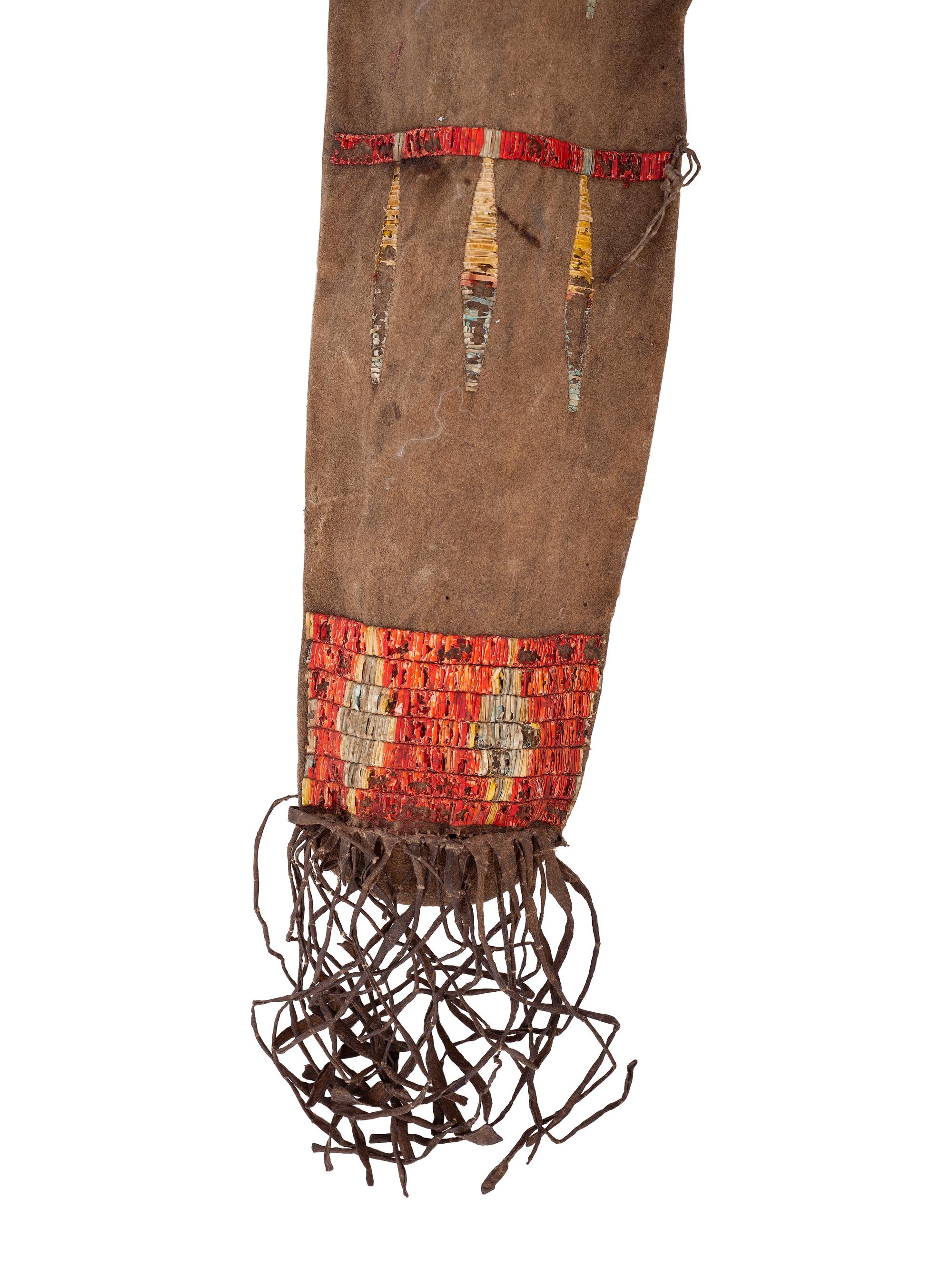 Sioux Quilled Quiver, with Bow and Arrows