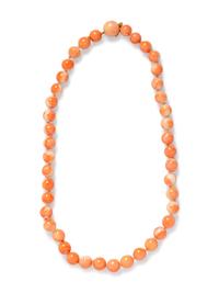 A Yellow Gold and Coral Necklace,