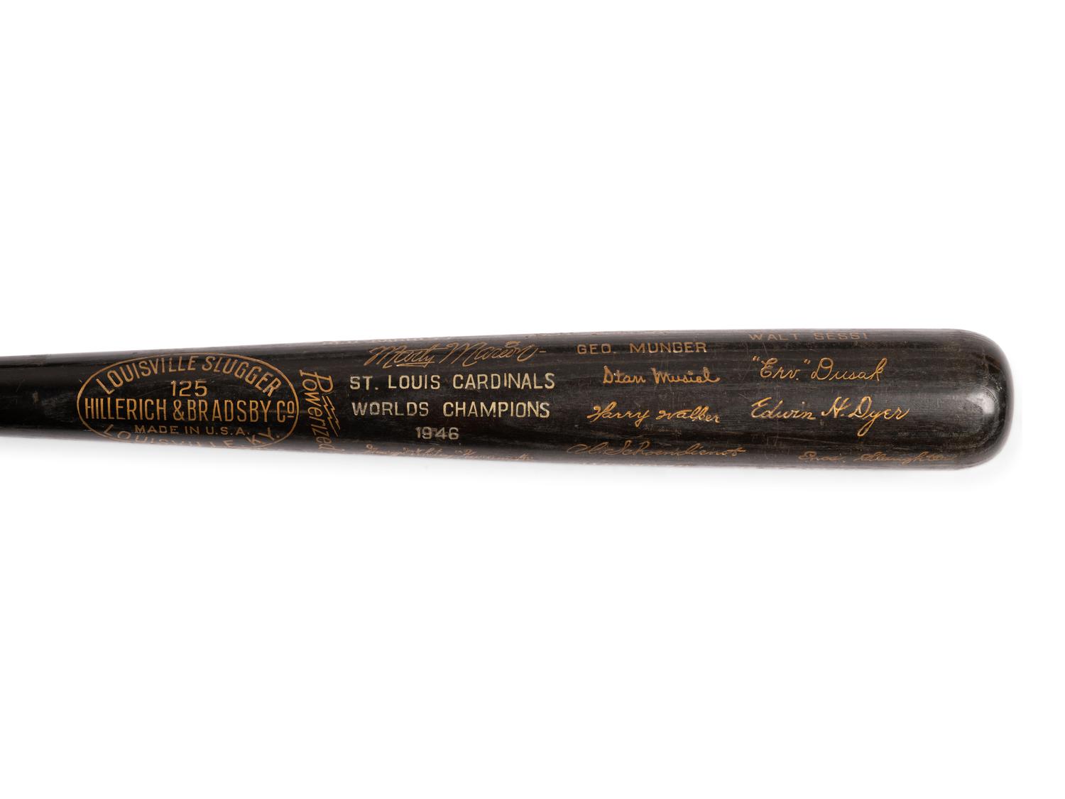A Group of 1940s Louisville Slugger National League Champion Commemorative Presentation Bats