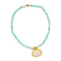 HOWLITE AND MOTHER-OF-PEARL PENDANT/NECKLACE
