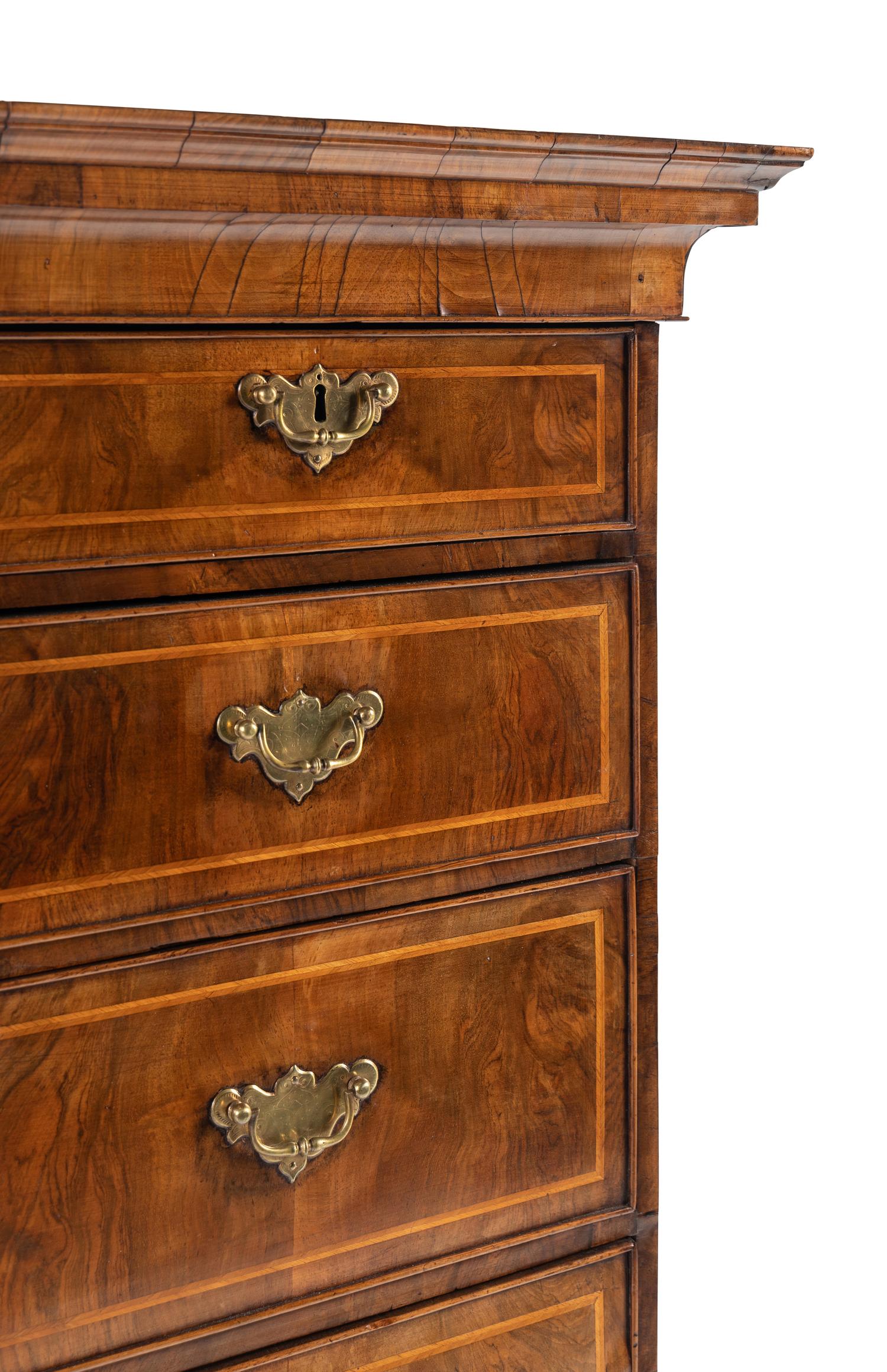 A George I Walnut Chest on Stand