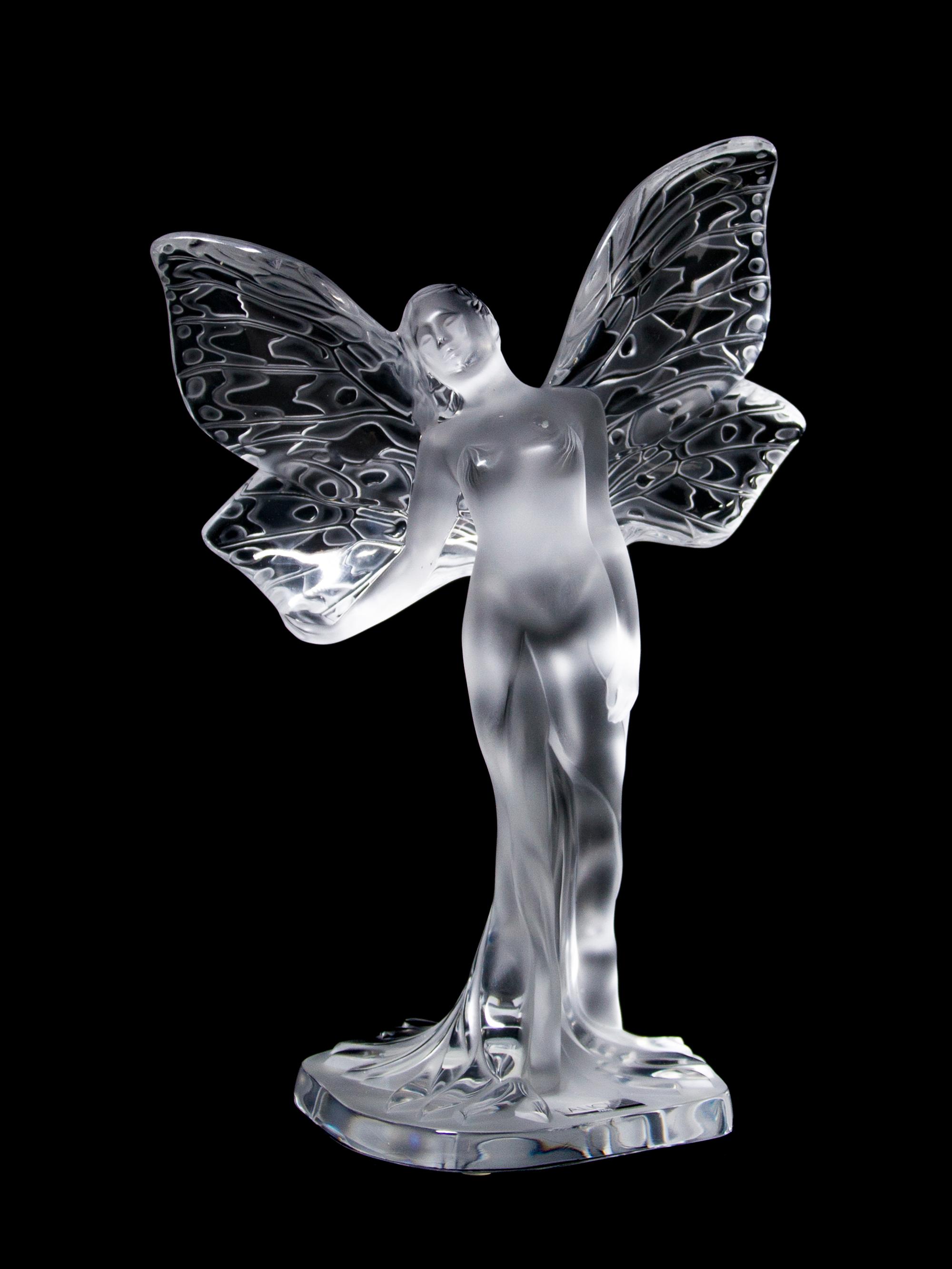 A Lalique Molded and Frosted Glass Figure, Height 9 1/2 inches.