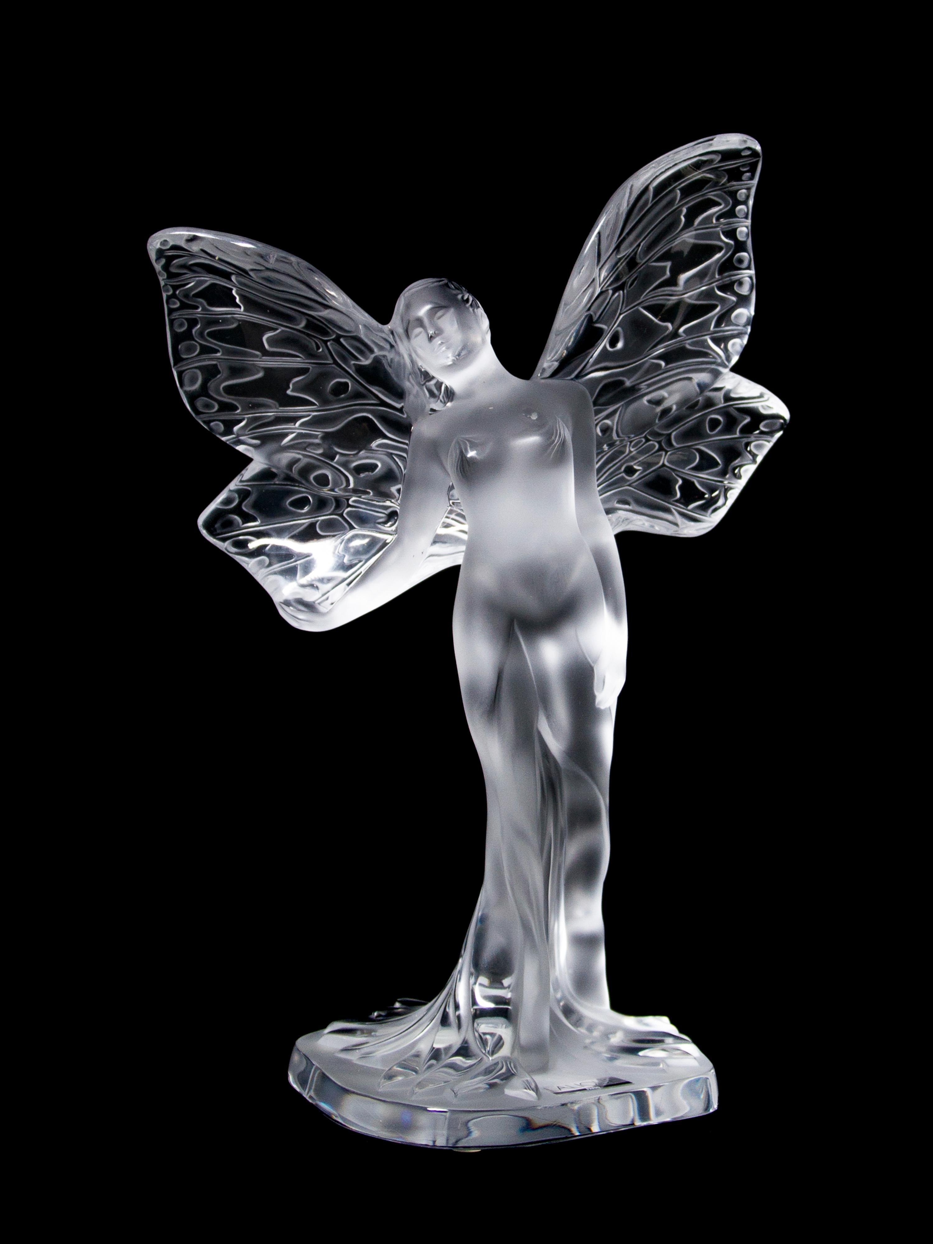 A Lalique Molded and Frosted Glass Figure, Height 9 1/2 inches.