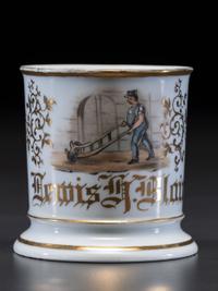 A Dock Worker's Porcelain Occupational Shaving Mug