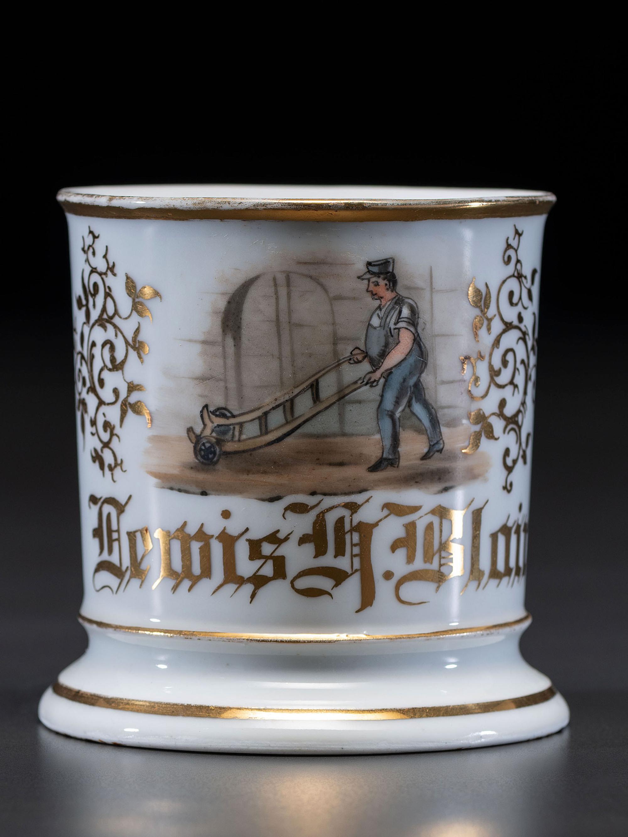 A Dock Worker's Porcelain Occupational Shaving Mug