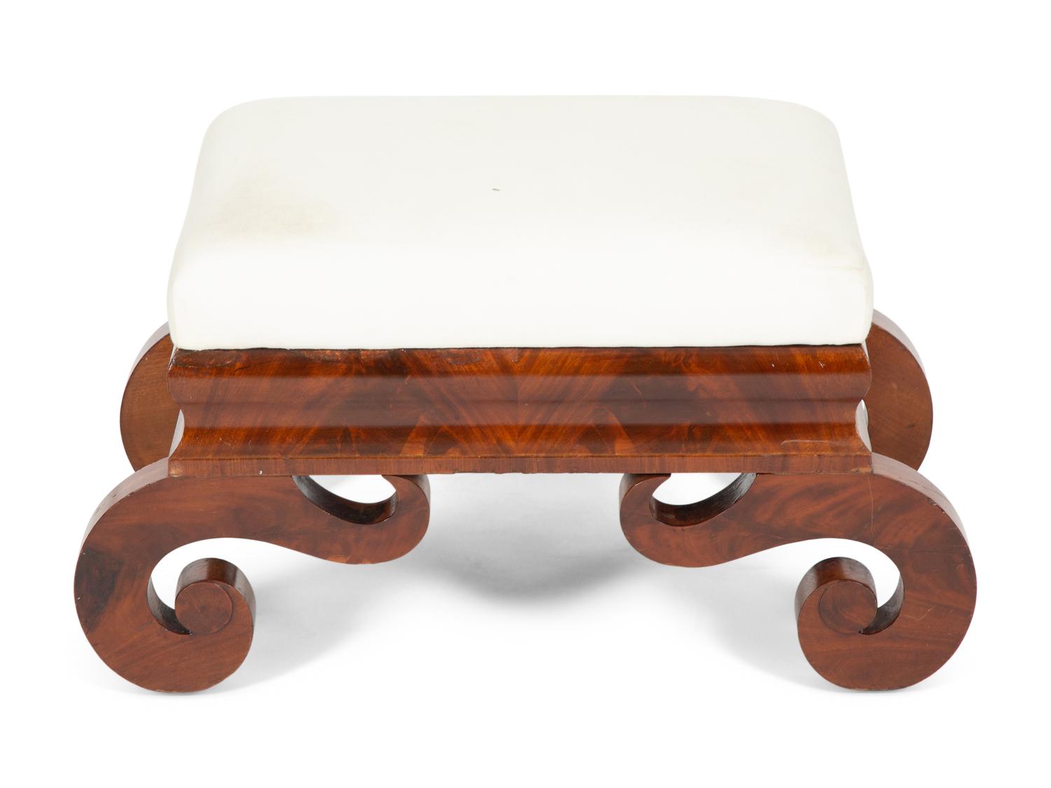 An American Empire Mahogany Stool