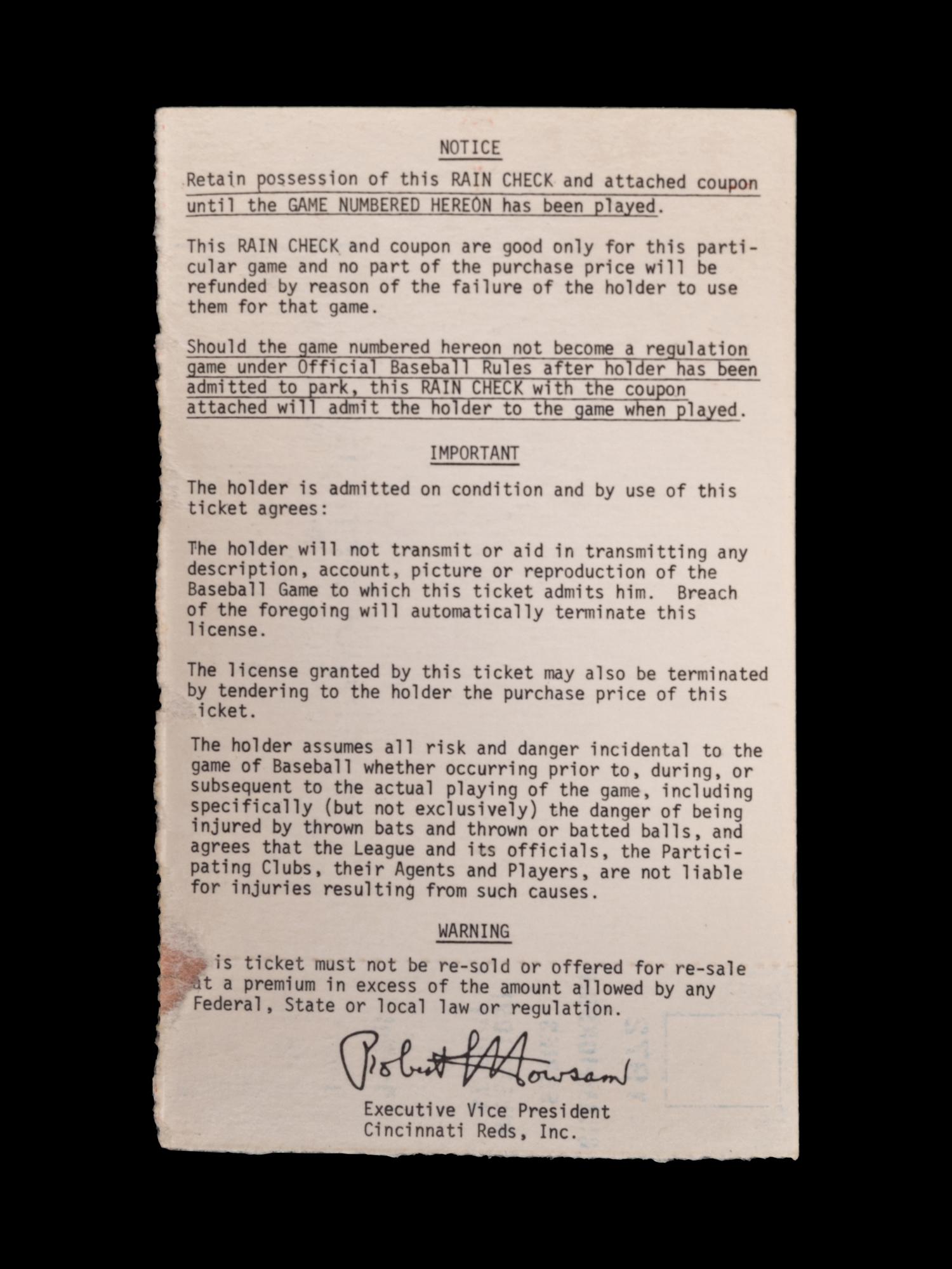 A Group of Significant 1972 Tickets From the Final Games of Roberto Clemente,