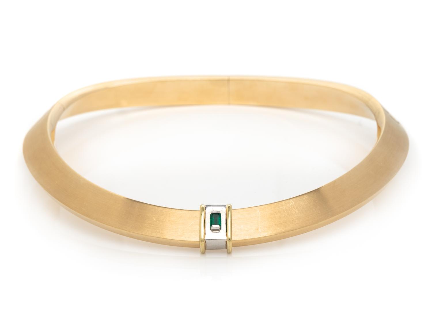 BICOLOR GOLD AND EMERALD COLLAR NECKLACE