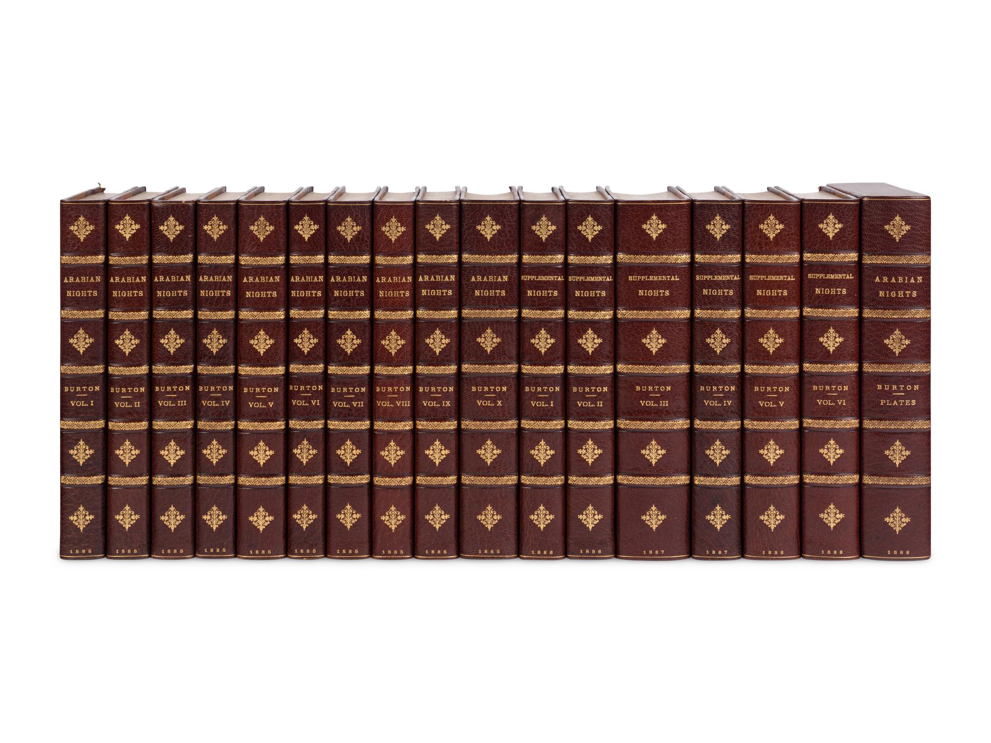BURTON, Richard Francis, Sir (1821-1890), translator. The Book of the Thousand Nights and a Night. [And:] Supplemental Nights. Benares: The Kamashastra Society for Private Subscribers Only, 1885-1888.