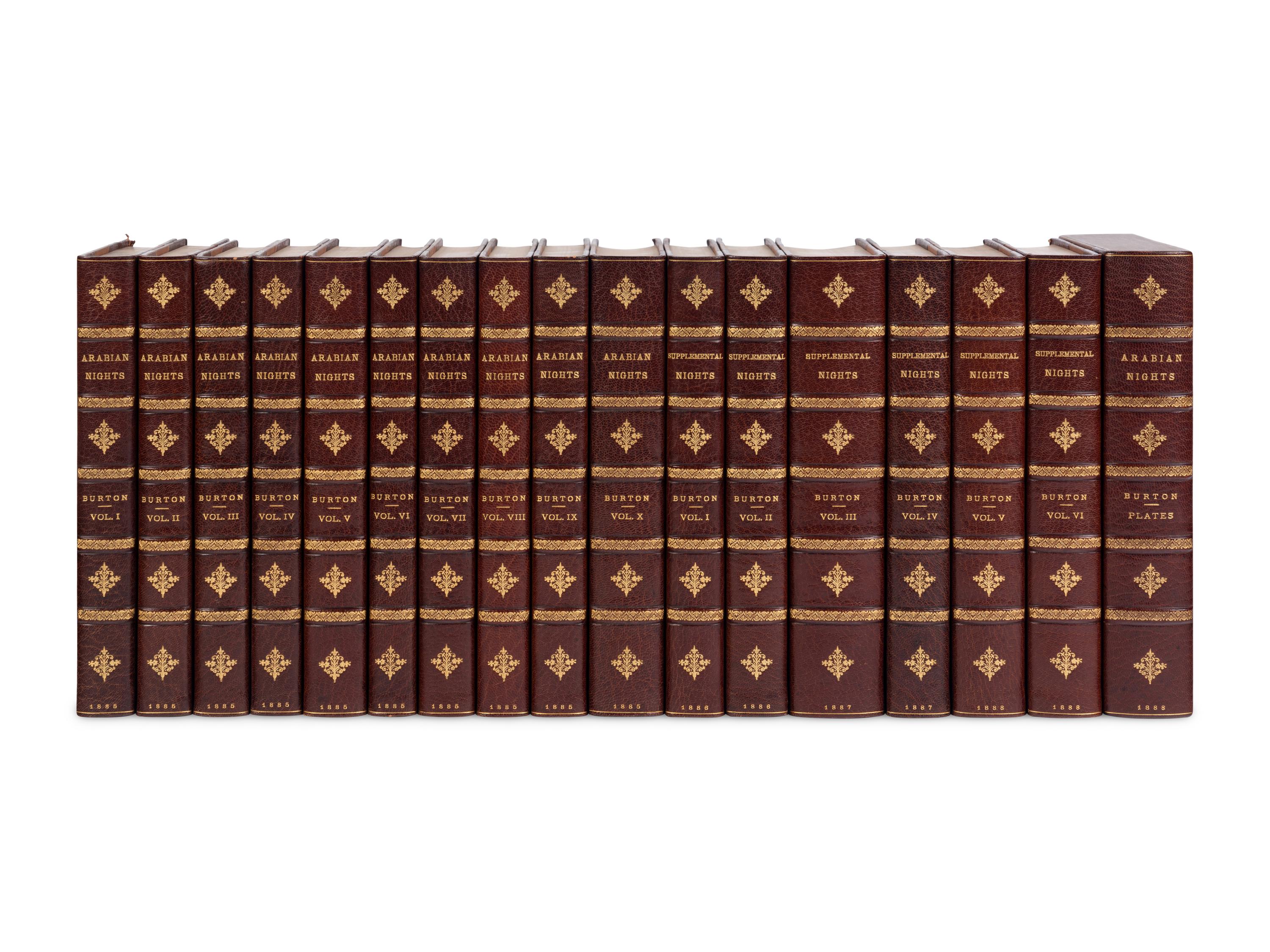 BURTON, Richard Francis, Sir (1821-1890), translator. The Book of the Thousand Nights and a Night. [And:] Supplemental Nights. Benares: The Kamashastra Society for Private Subscribers Only, 1885-1888.