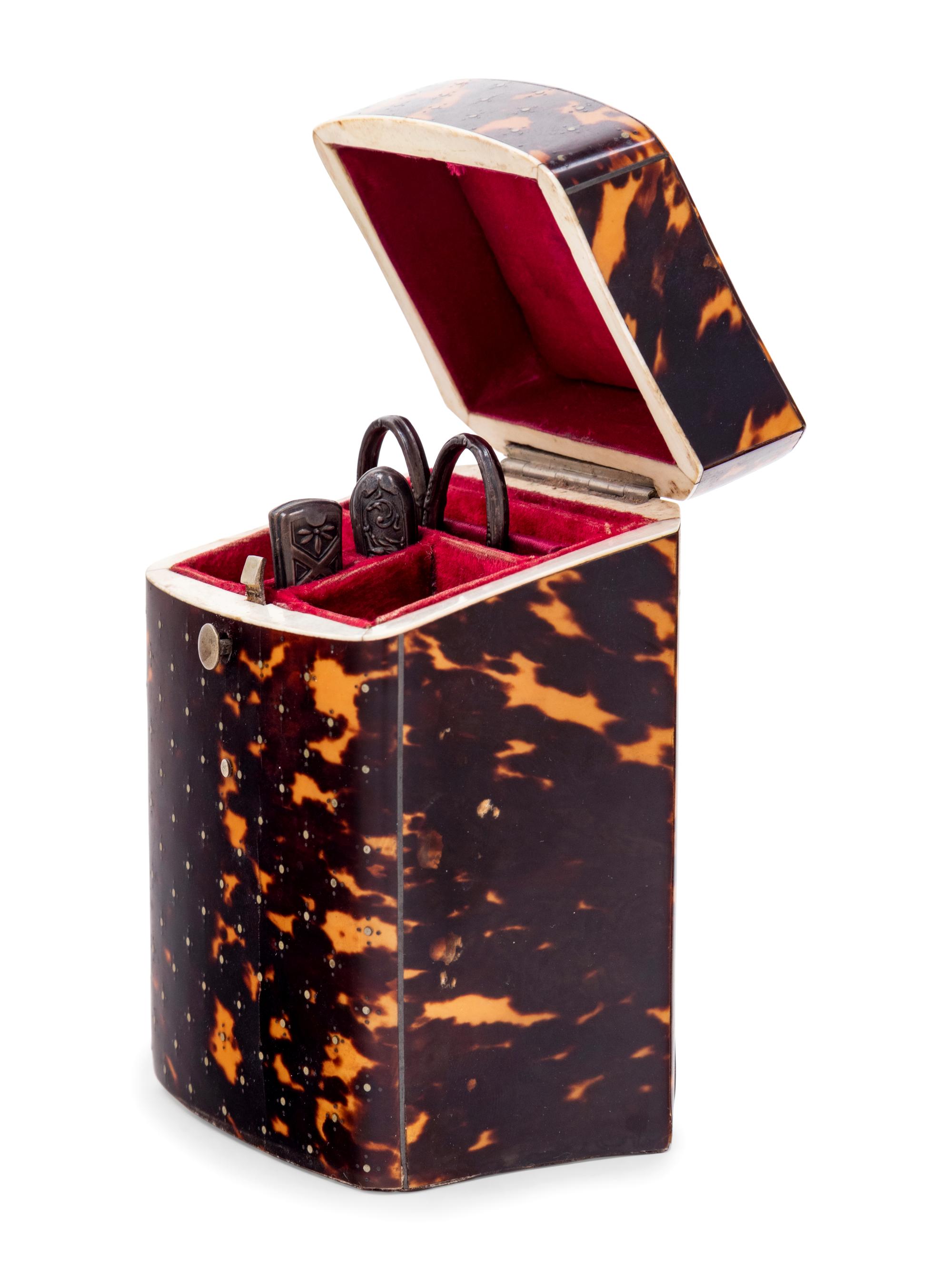 A Regency Tortoiseshell Needlework Set