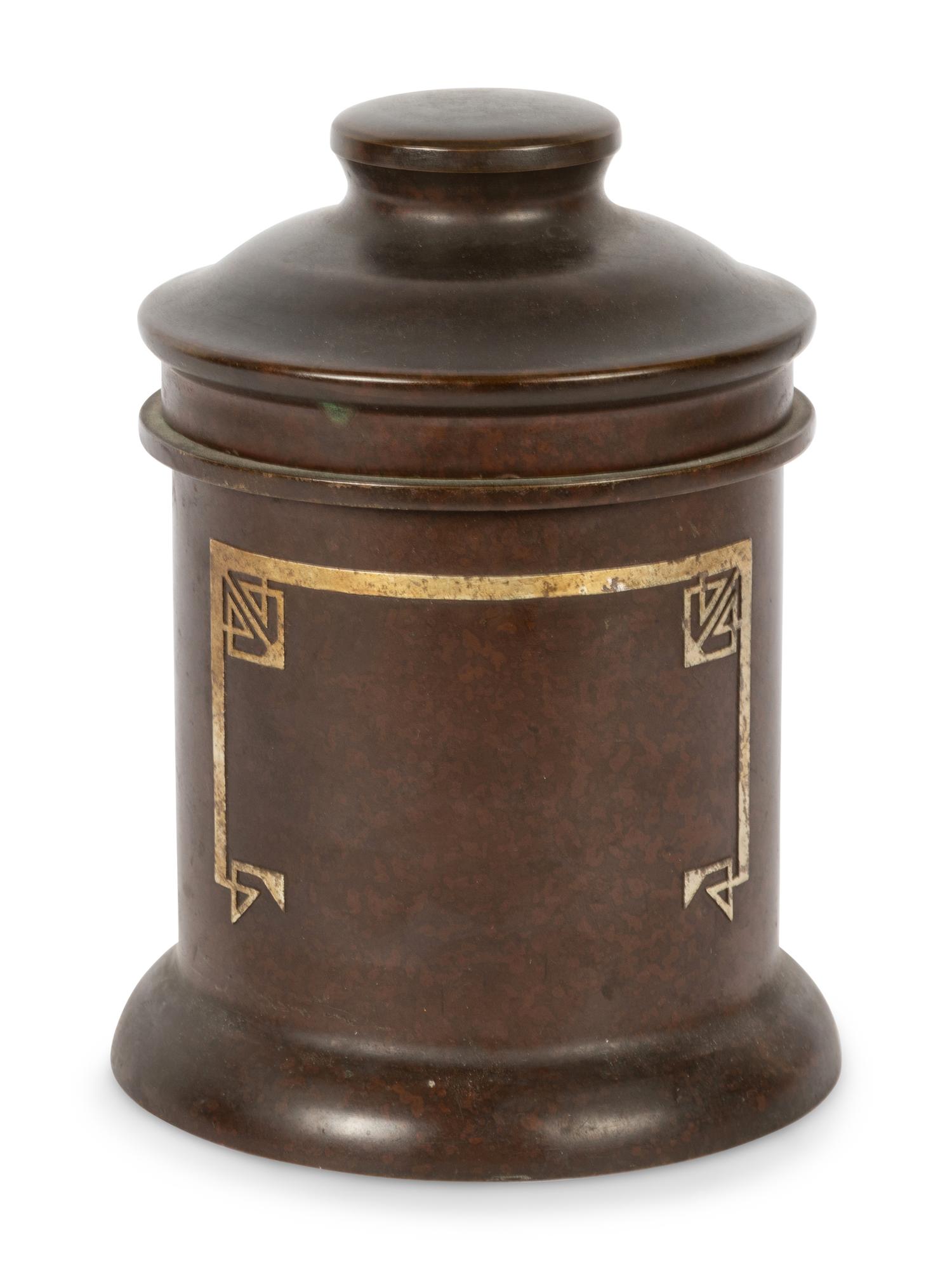A Heintz Sterling on Bronze Humidor