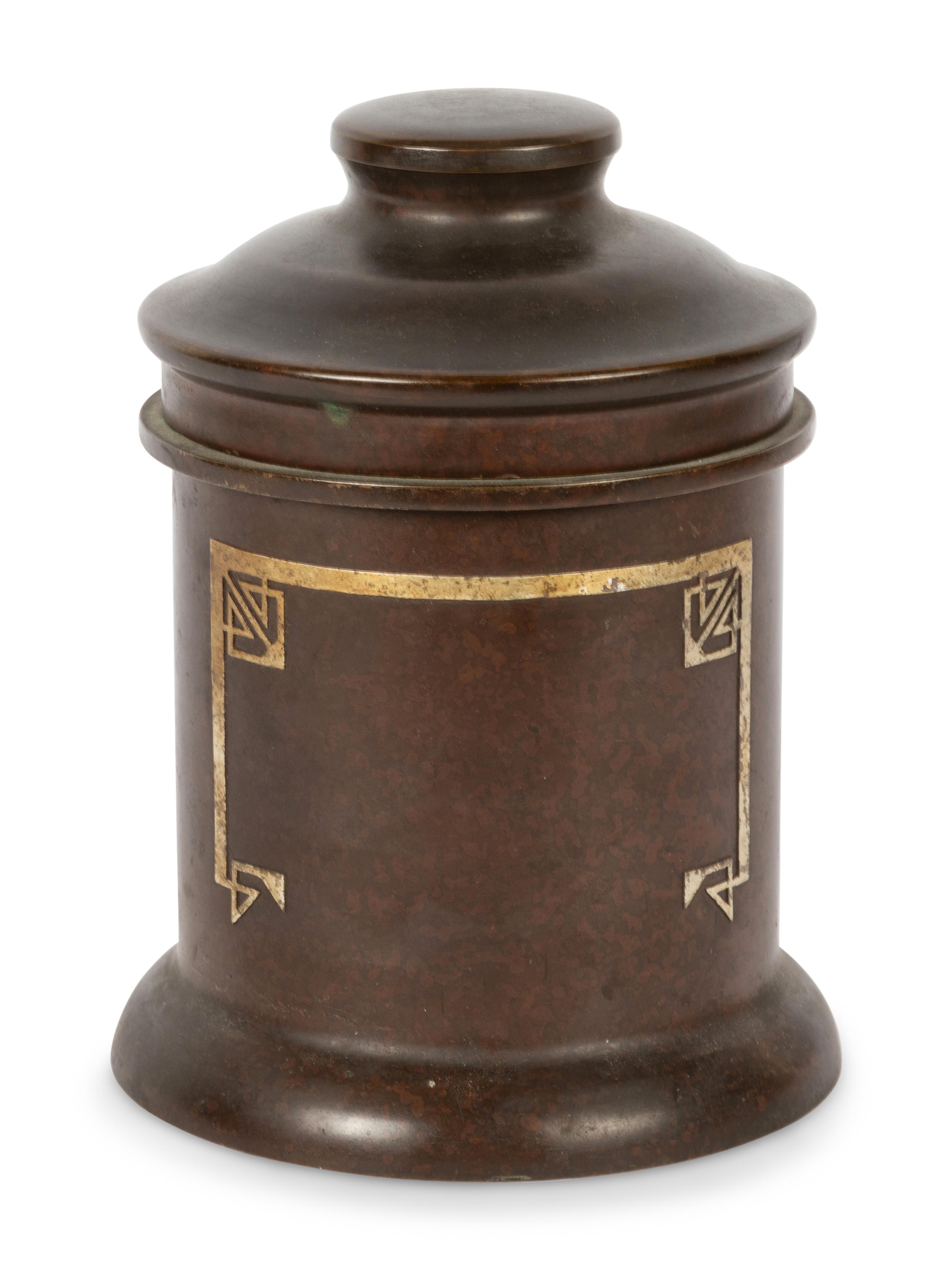 A Heintz Sterling on Bronze Humidor