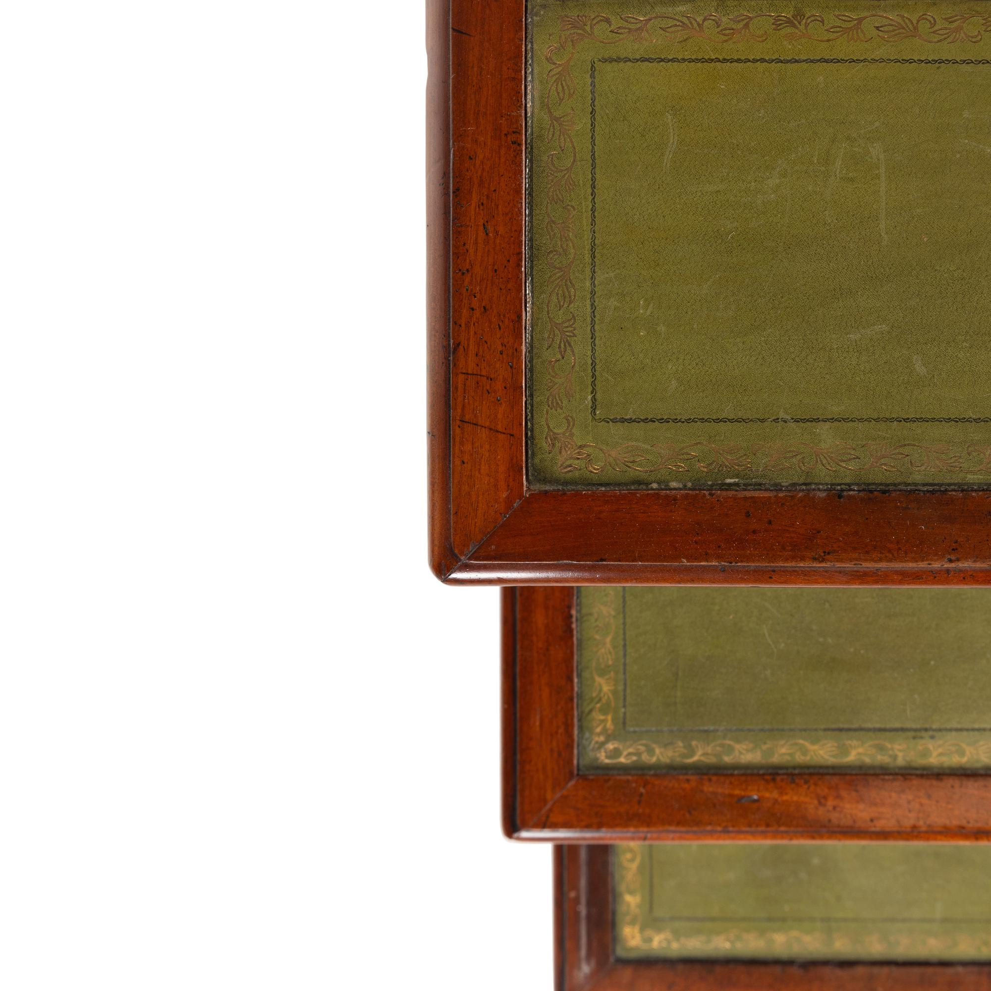 A Set of George IV Mahogany and Gilt-Tooled Leather Inset Library Steps