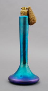 A Steuben Aurene Glass Atomizer, Height 8 inches.