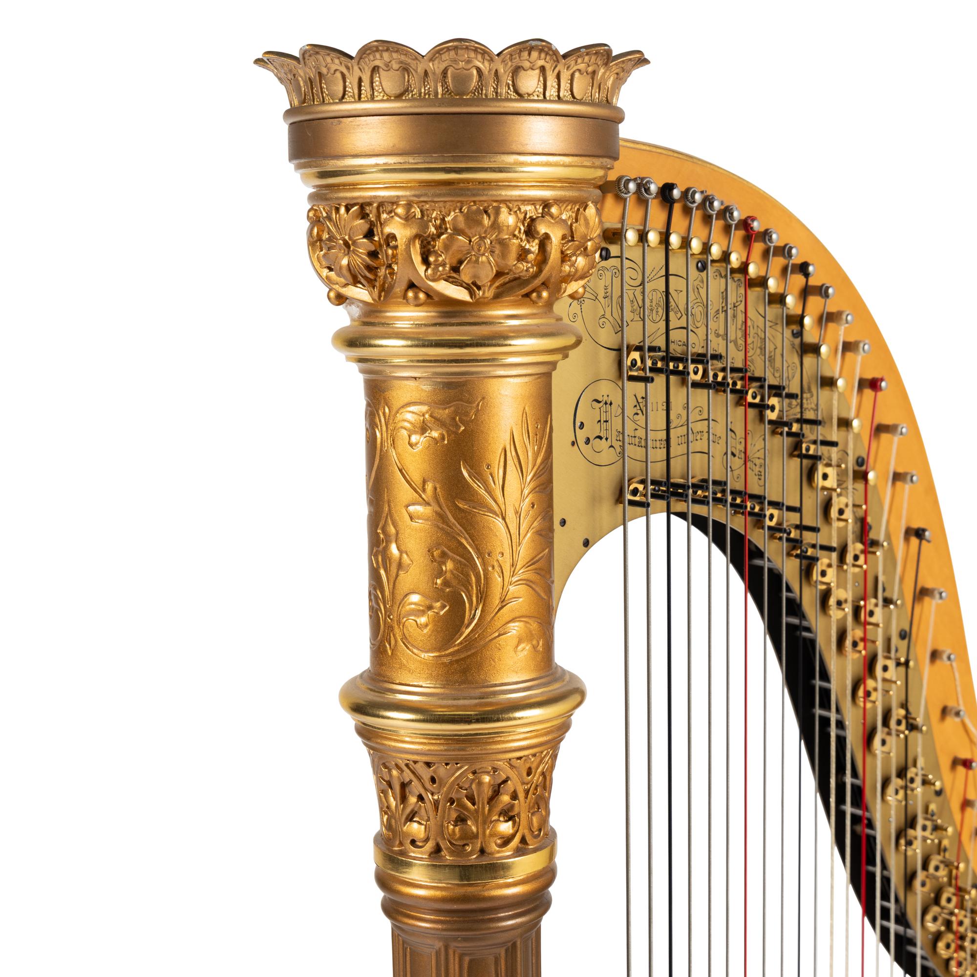 A Lyon and Healy Giltwood Harp