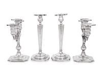 Two Pairs of American Silver Candle Holders